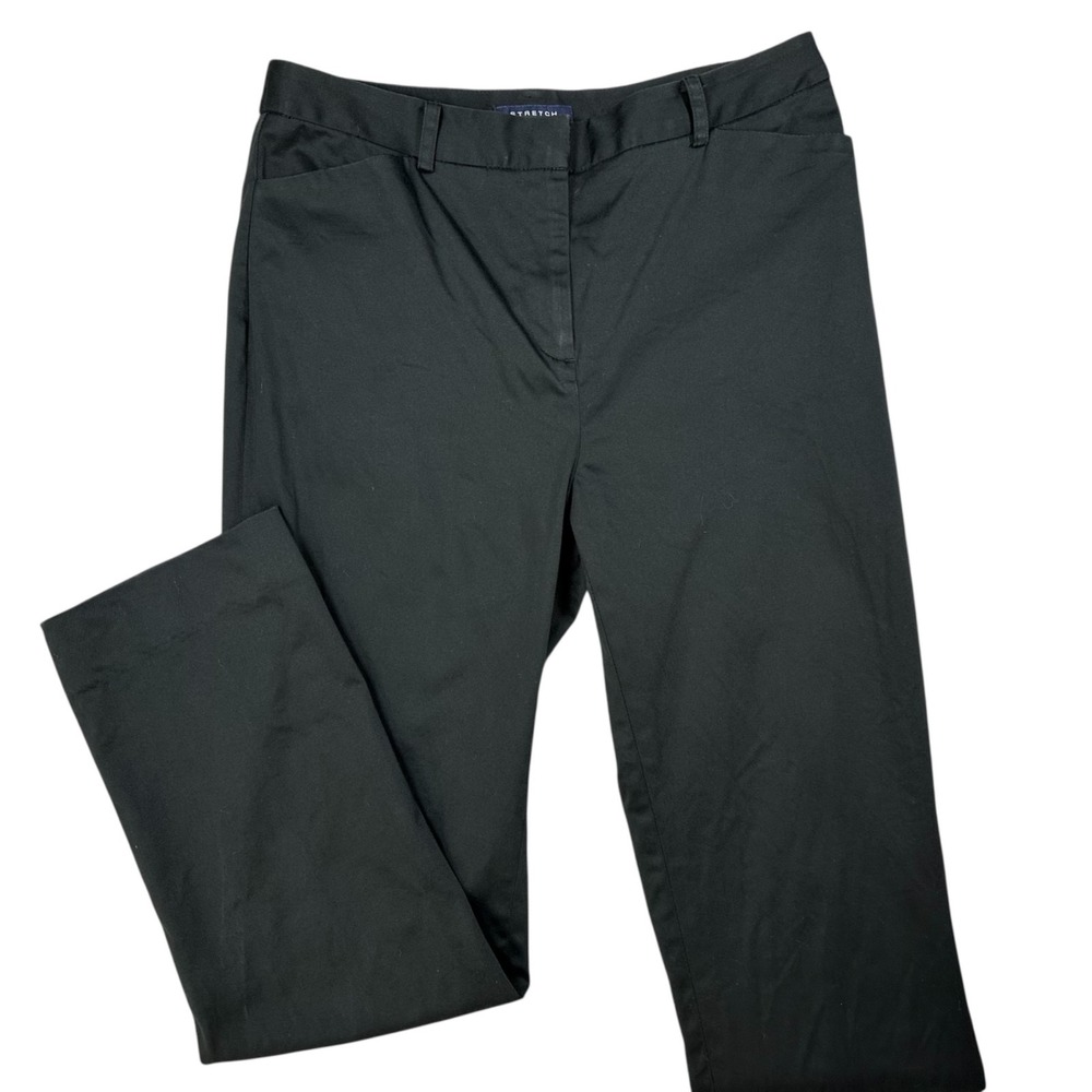 JONES NEW YORK Black Flat Front Straight Leg Stretch Chino Pants Women's 4P